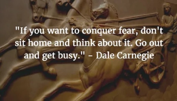 Go out and get busy Dale Carnegie quote about success