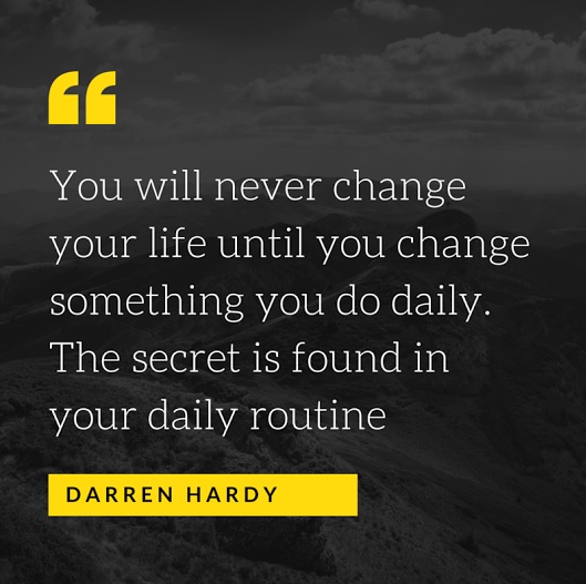 Self improvement daily routine Darren Hardy quote